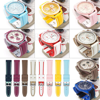Rubber Band Watch Strap for Omega X Swatch MoonSwatch Speedmaster Seamaster 