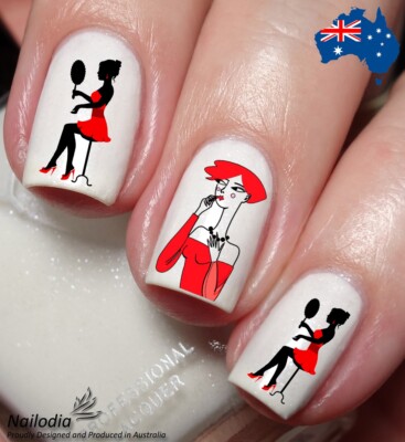 I love Make Up Nail Art Decal Sticker Water Transfer Slider