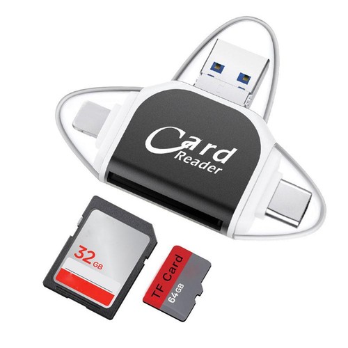 2025 NEW Multi Port 4 in 1 Universal Card Reader, Portable Memory Card Reader N - Photo 6/15