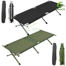 Heavy Duty Folding Camping Camp Bed Light Aluminium Steel Legs FREE CARRY BAG
