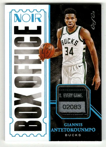 Giannis Antetokounmpo TRUE 1/1 2020-21 PANINI NOIR BOX OFFICE SICK PATCH #/1