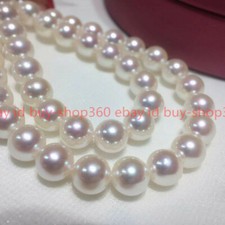 Natural 9-10MM Round White Freshwater Pearl Loose Beads 15 in AAA