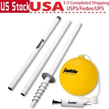 Portable Steel Tetherball Game Set, Ball  Rope  Pole, Quick  Assembly Outdoor Toy
