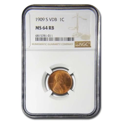 1909-S VDB Lincoln Cent MS-64 NGC (Red/Brown)