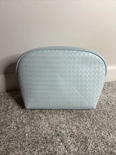 Glo Tech 2 Piece Cosmetic Bag Set Light Blue Color Nested Set NWOT