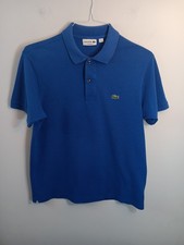 Lacoste Classic Fit Polo Shirt Men s SzM Fr. 5 Blue Short Sleeves 100 Cotton