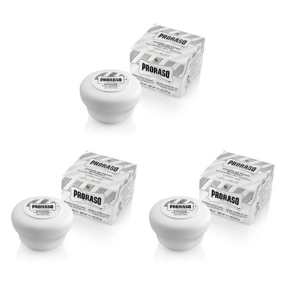 3 x Proraso White Line Rasierseife weißen Tiegel empfindliche Haut Sapone 150 ml