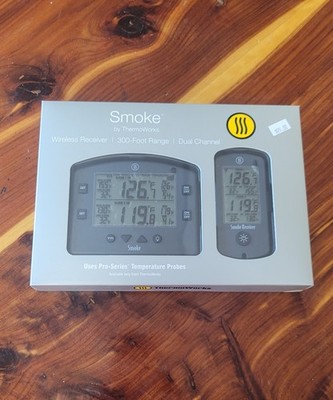 ThermoWorks Smoke Wireless Remote BBQ Alarm Thermometer TX-1300-CH 300 Ft