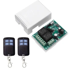 QIACHIP 12V 24V Wireless RF Remote Control Relay Switch Universal 2 Ch 433MHz...