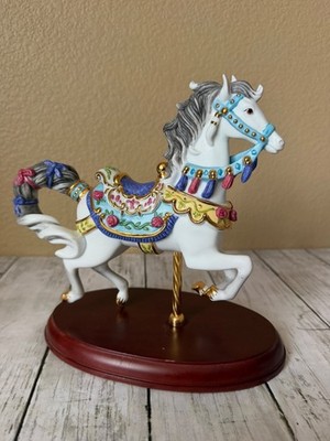 2005 Lenox ''Rose Jumper'' Porcelain Carousel Horse Figurine Wood Base - NO Box