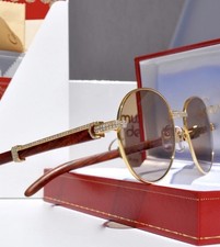 Diamond Hip Hop Sunglasses Vintage Luxury Iced Out Moissanite Golden Glasses