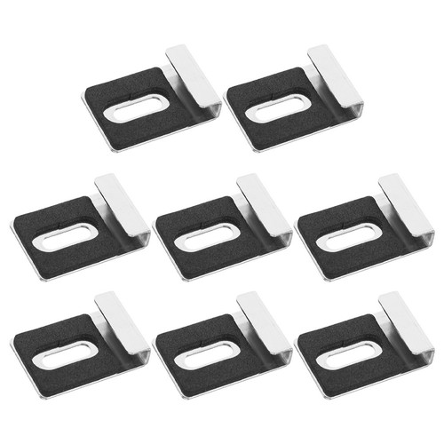 8Pcs Stainless Steel Mirror Hanging Hardware Clips Silver Sturdy Wall Mount - Afbeelding 7 van 12