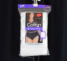 Hanes 6 PACK Womens Cool Comfort Cotton Brief White Size 12 4X 