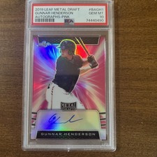 2019 Leaf Metal Gunnar Henderson #BA-GH1 Pink /20 (AU, RC) PSA 10 Pop of 1