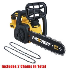 12 in Cordless Compact Chainsaw For DEWALT 20V MAX Battery Brushless w/2 chains