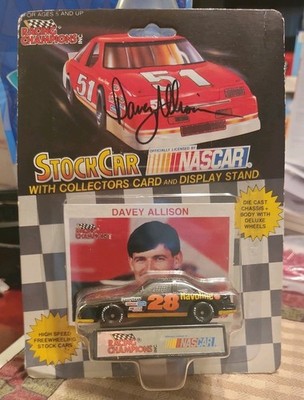 Davey Allison Signed #28 Texaco Havoline Ford Thunderbird 1/64 NASCAR IN PERSON 