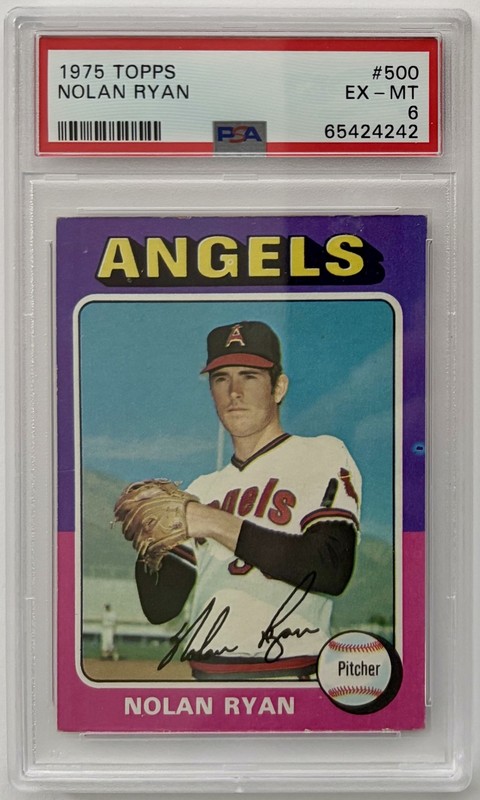 NOLAN RYAN 1975 Topps #500 PSA 6 EX MINT HOF GOAT 7 NHs 5714 Ks Angels