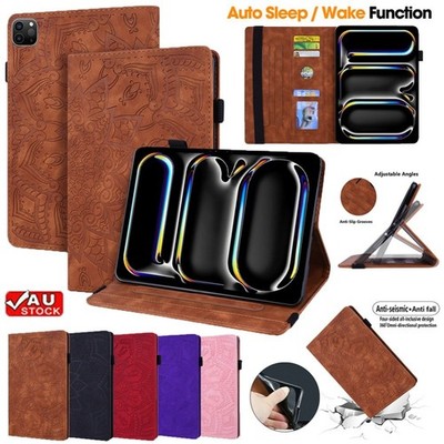 Für iPad Pro 11'' 13'' M4 M5 2025 Leder Smart Hülle Tasche Etui Ständer Abdeckung