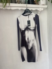 EGO Silhouette Body Print Slinky Dress Bnwt Uk 8