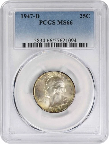 1947-D Washington Silver Quarter MS66 PCGS
