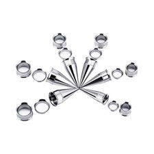 36 PCS Ear Gauge Stretching Kit Stainless Steel Double Flare Tapers 14G-00G