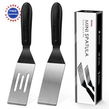 Mini Spatula 2 Pieces Stainless Steel Metal Spatulas Set Small