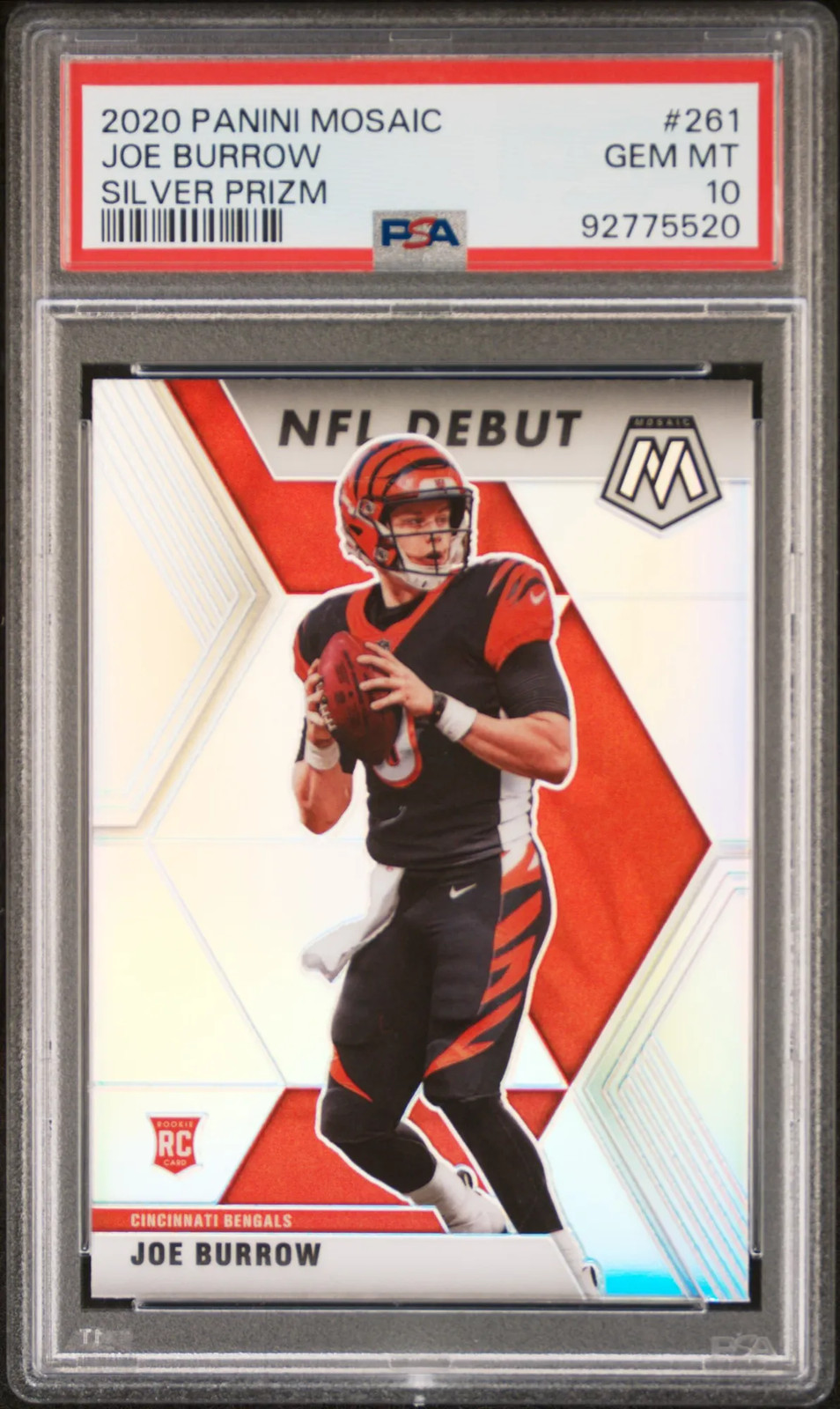 Joe Burrow - 2020 Panini Mosaic Silver Prizm PSA 10