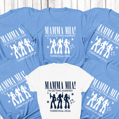 Individuell personalisierte Junggesellinnenabschied T-Shirts Team Braut Braut Stamm Disco Mama Mia