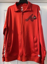 Vintage Men’s Dynasty Atlanta Braves Track Jacket L Red MLB Baseball Genuine