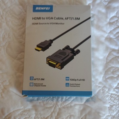 BENFEI HDMI to VGA Cable 6FT Gold-Plated Advanced Chipset 1080p Full HD Black