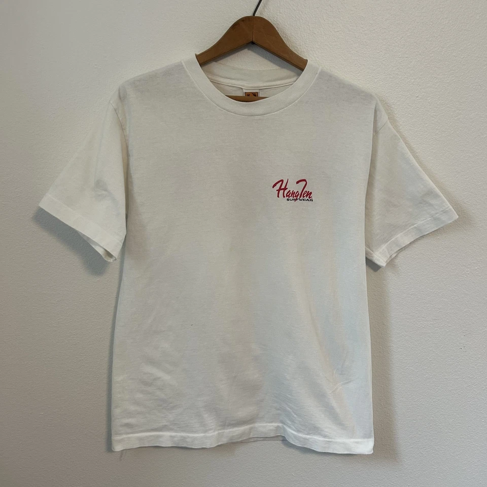 Vintage Hang Ten Surf T-Shirt Mens Size XL Spellout Logo Double Sided 90s - Image 3 of 4