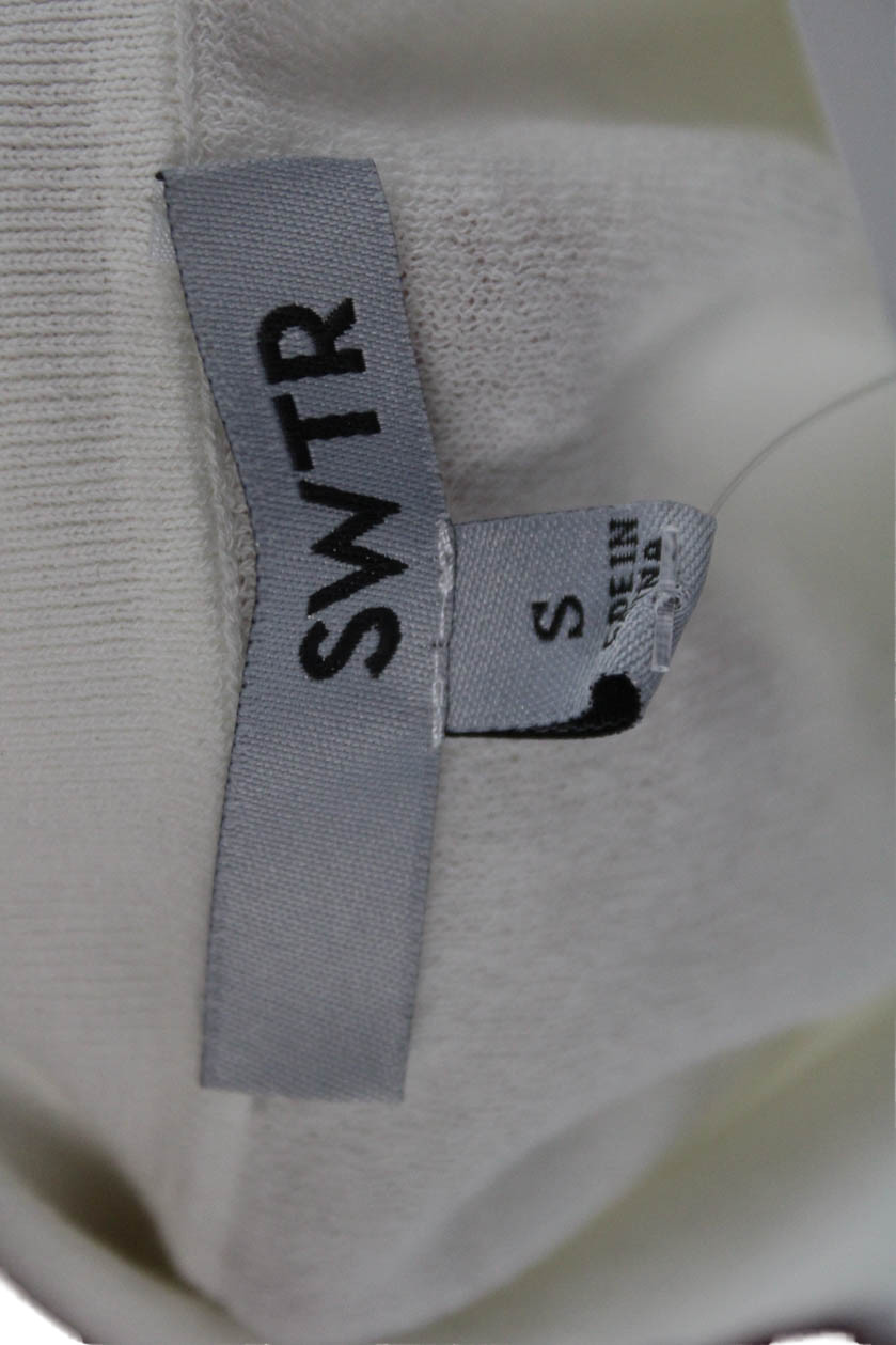 SWTR Womens Basic Collared Button-Up Top White Lo… - image 5