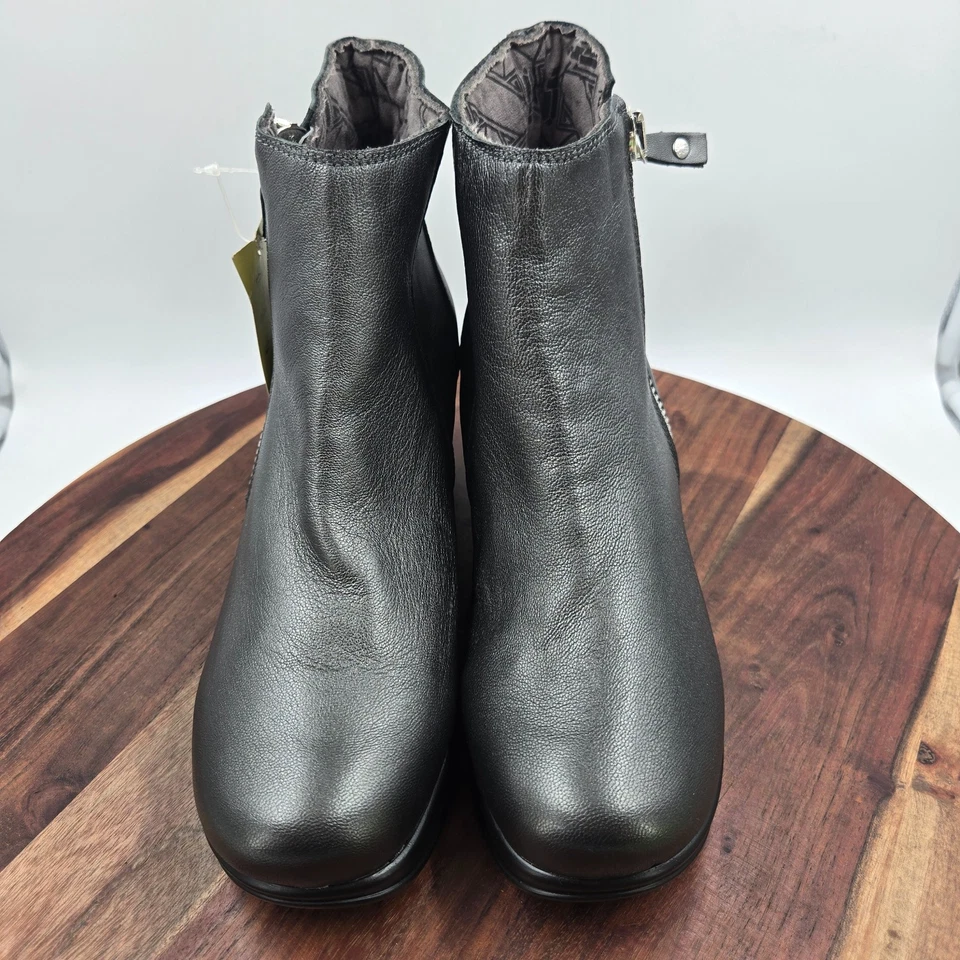 Botas Fly London Hulk para mujer 41/10 plateadas de cuero negro plataforma botín de cuña Foto 4 de 4