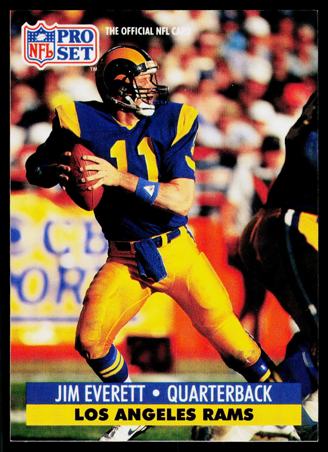 Jim Everett, 1991 Pro Set, #200, Los Angeles Rams,
