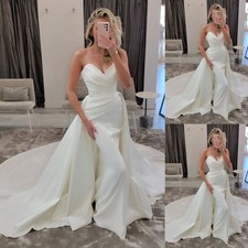 Detachable Satin Wedding Train Elegant Bridal Full Skirt Ball Gown Overskirt