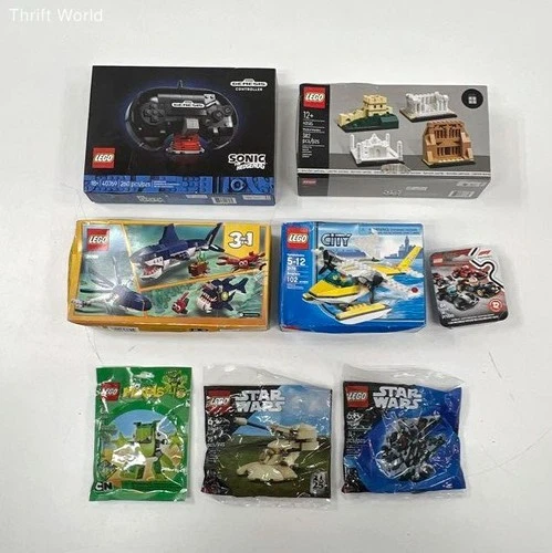 LEGO Lot 8 Sets Star Wars Millennium Falcon Sonic Sega City Creator Architecture