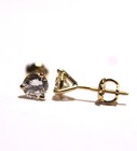 GIA certified .74ct VS2 L yellow loose round diamond estate Natural earrings — photo 4
