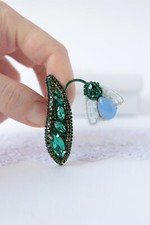 Snowdrop pin Embroidered brooch Spring Flower jewelry Valentines Day Gift