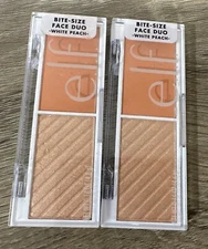 E.l.F. Bite Size Face Duo Highlighter Blush White Peach ~ LOT OF 2