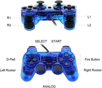 Twin Shock Game Wired Controller Joypad Griff für Sony PS2 Playstation 2
