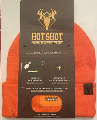 Hot Shot L16-670 Mens Bolt 100% Acrylic Knit, Super Stretch, 2-Ply LED Lighted