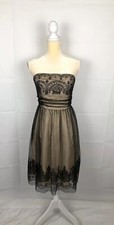 Davids Bridal Strapless Crinkle Chiffon Dress Size 8 Bridesmaid Prom Formal
