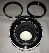 CANON FL 50mm 1:1.8 Manual Focus Camera Lens Vintage Japan  Two Extras