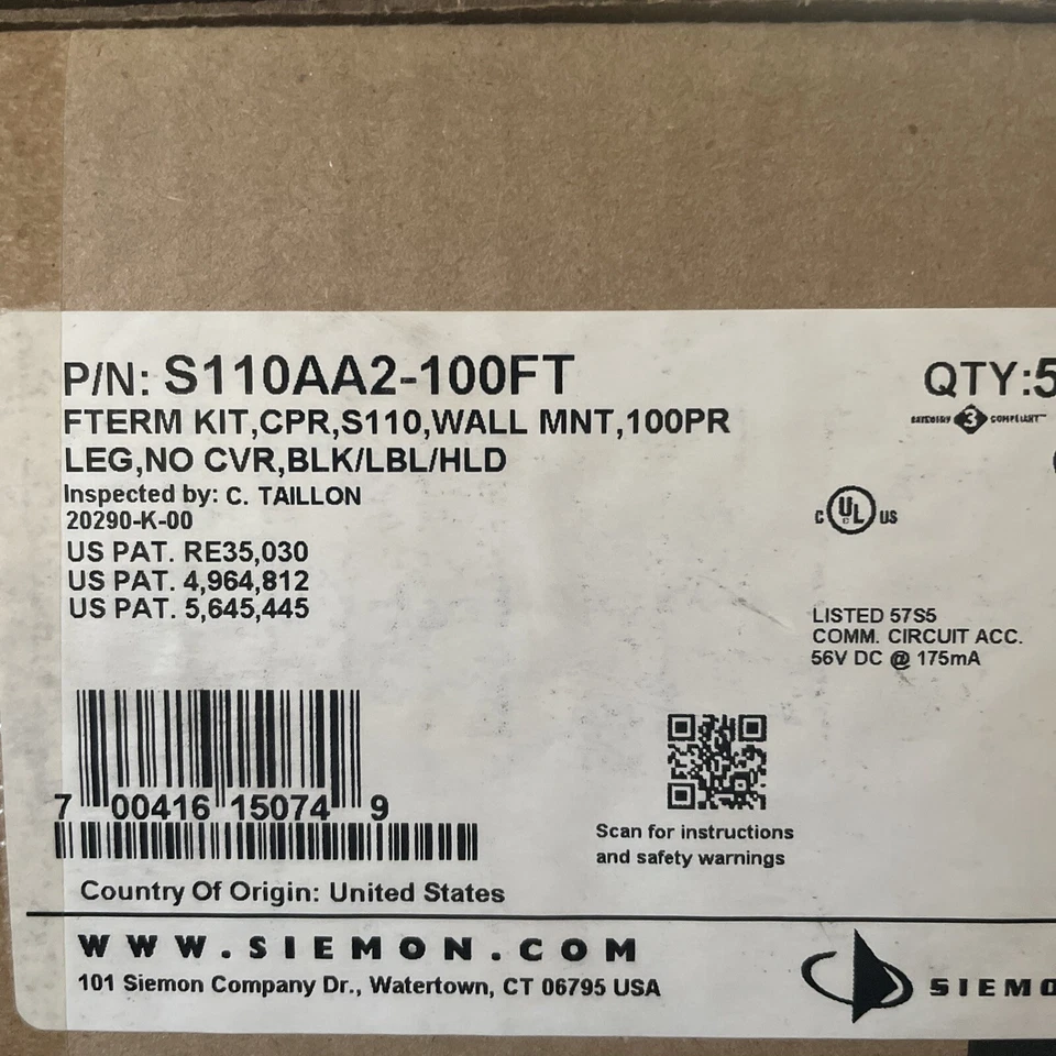 (QTY 5) Siemon S110AA2-100FT Cross-Connect System Terminal Blocks Brand New - Image 2 of 4