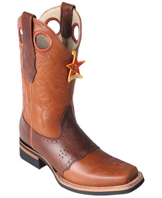 Los Altos HONEY Square Toe Western Rodeo Cowboy Boots Genuine Leather D Width