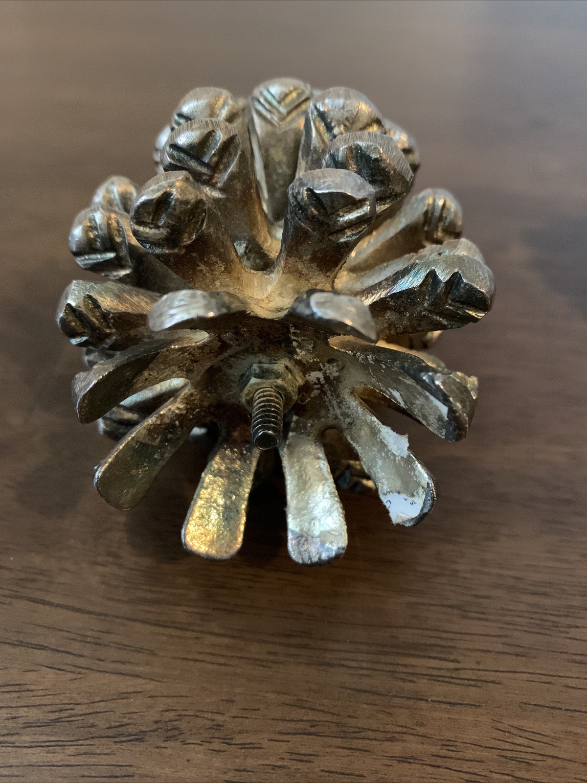 Pair(2) Solid Brass Pine Cone Taper Candle Holder Realistic Detail Made