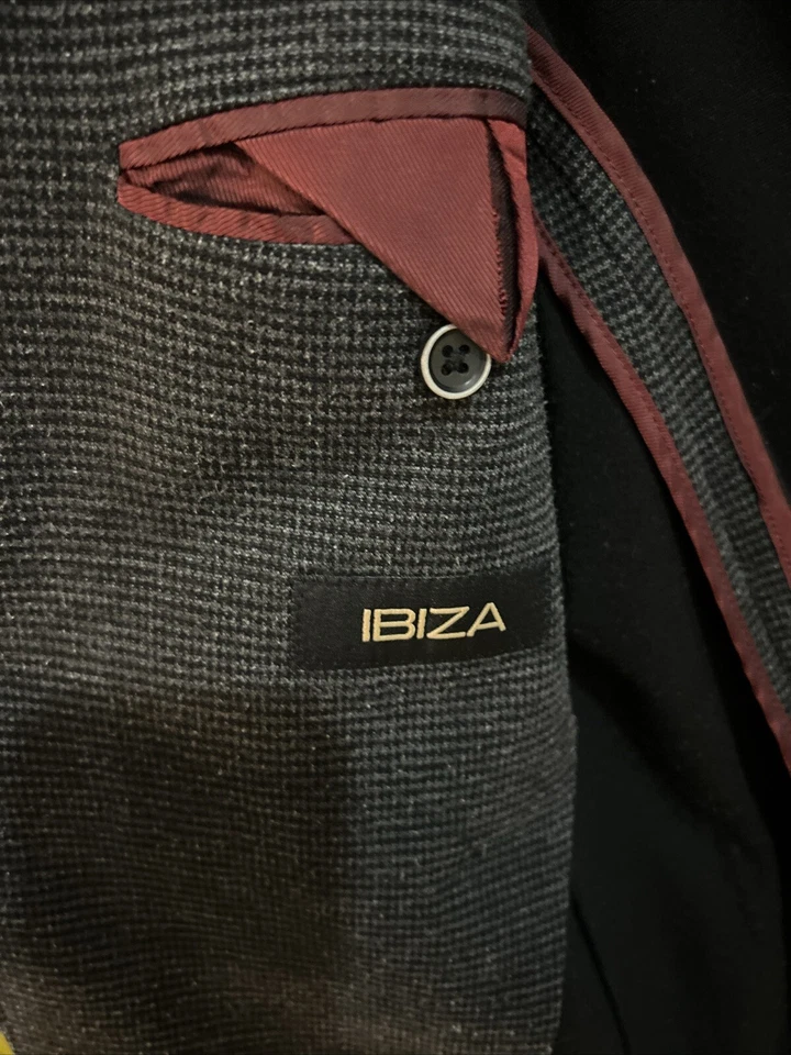 Chaqueta Blazer IBIZA Para Hombre Negra/Gris REMO Cuadros Elastizada Talla 40R, Foto 2 de 4