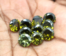 Natural Green Zircon Round Cut 33 Pcs 6 mm Cambodian Certified Gemstone Lot