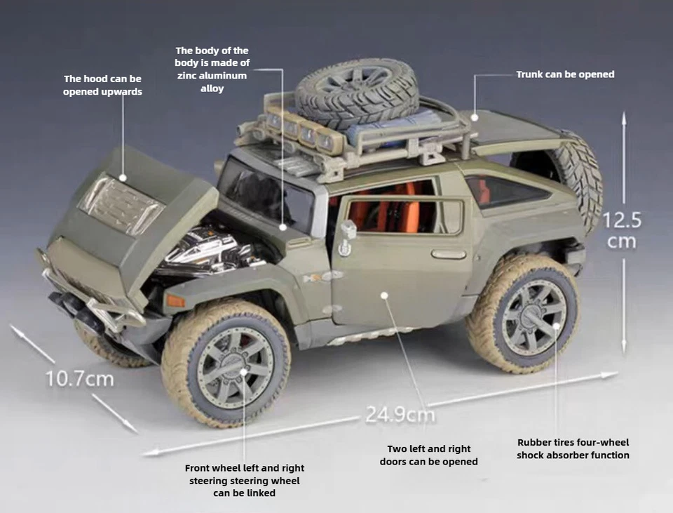 Металлическая модель автомобиля HUMMER HX Concept масштаб 1:18 игрушки украшение ИДЕЯ ПОДАРКА - Изображение 2 из 4