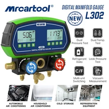 Refrigeration Digital Manifold Gauge HVAC Vacuum Dual Pressure Temp Leak Tester